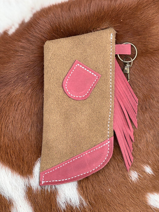 Chap-Stick Sunglass Holder Taupe & Maroon
