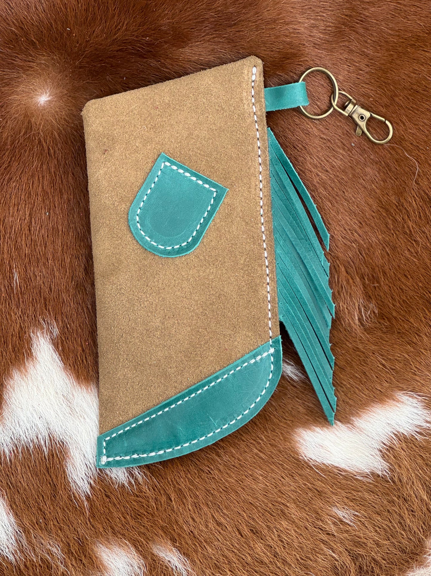 Chap-Stick Sunglass Holder Taupe & Turquoise