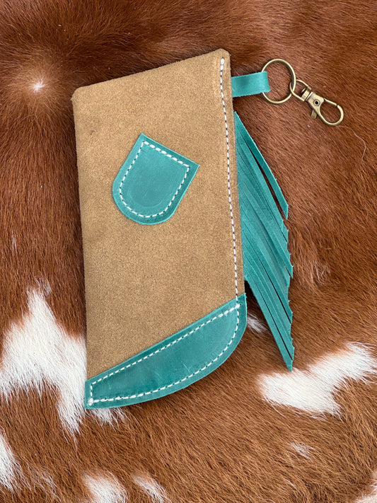Chap-Stick Sunglass Holder Taupe & Turquoise