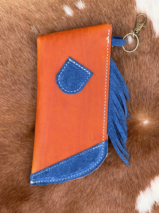 Chap-Stick Sunglass Holder Navy & Rust