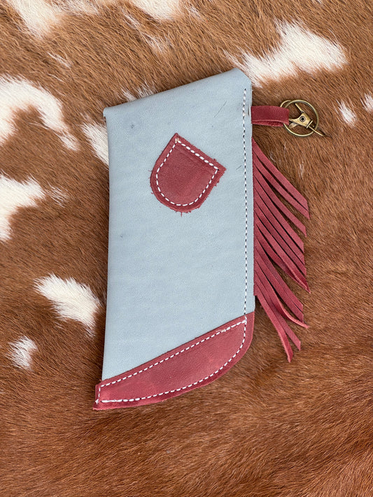 Chap-Stick Sunglass Holder Maroon & Dusty Blue