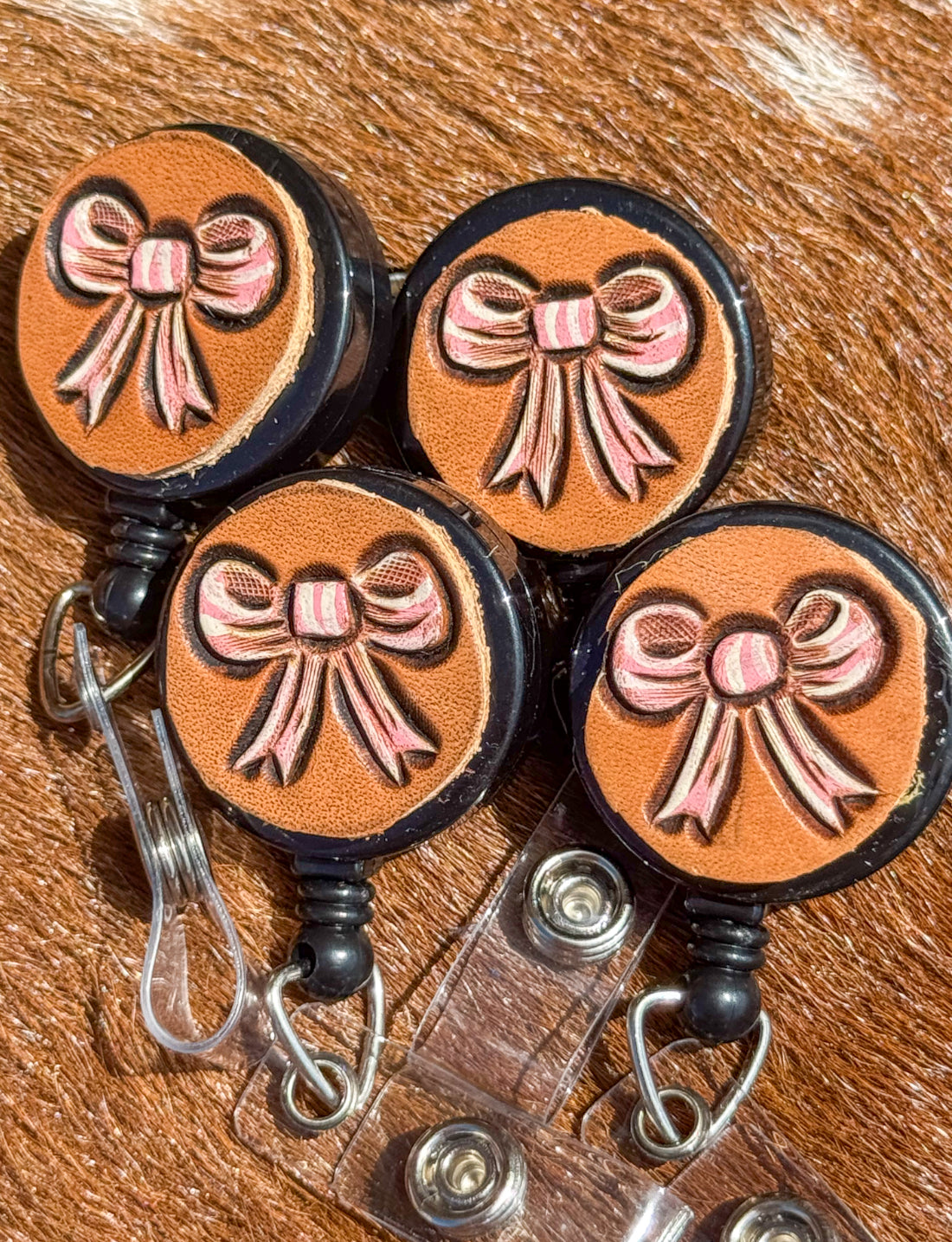 Pink Bow badge reel