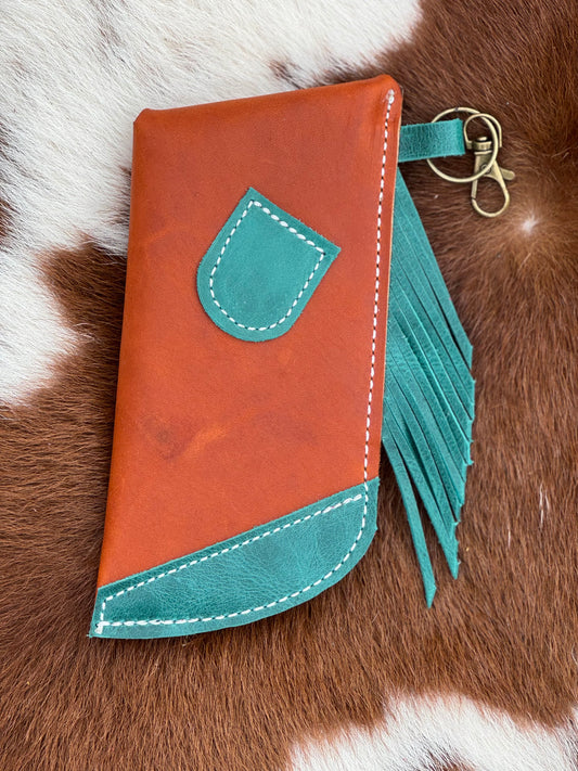 Chap-Stick Sunglass Holder Rust & Turquoise