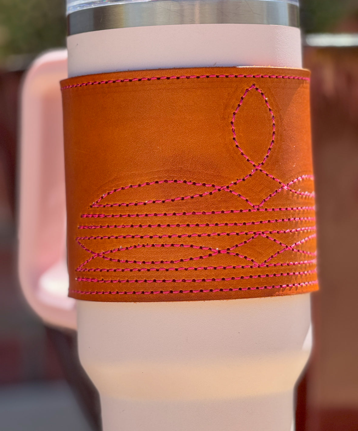 Golden Brown Boot Stitch 40 oz Tumbler