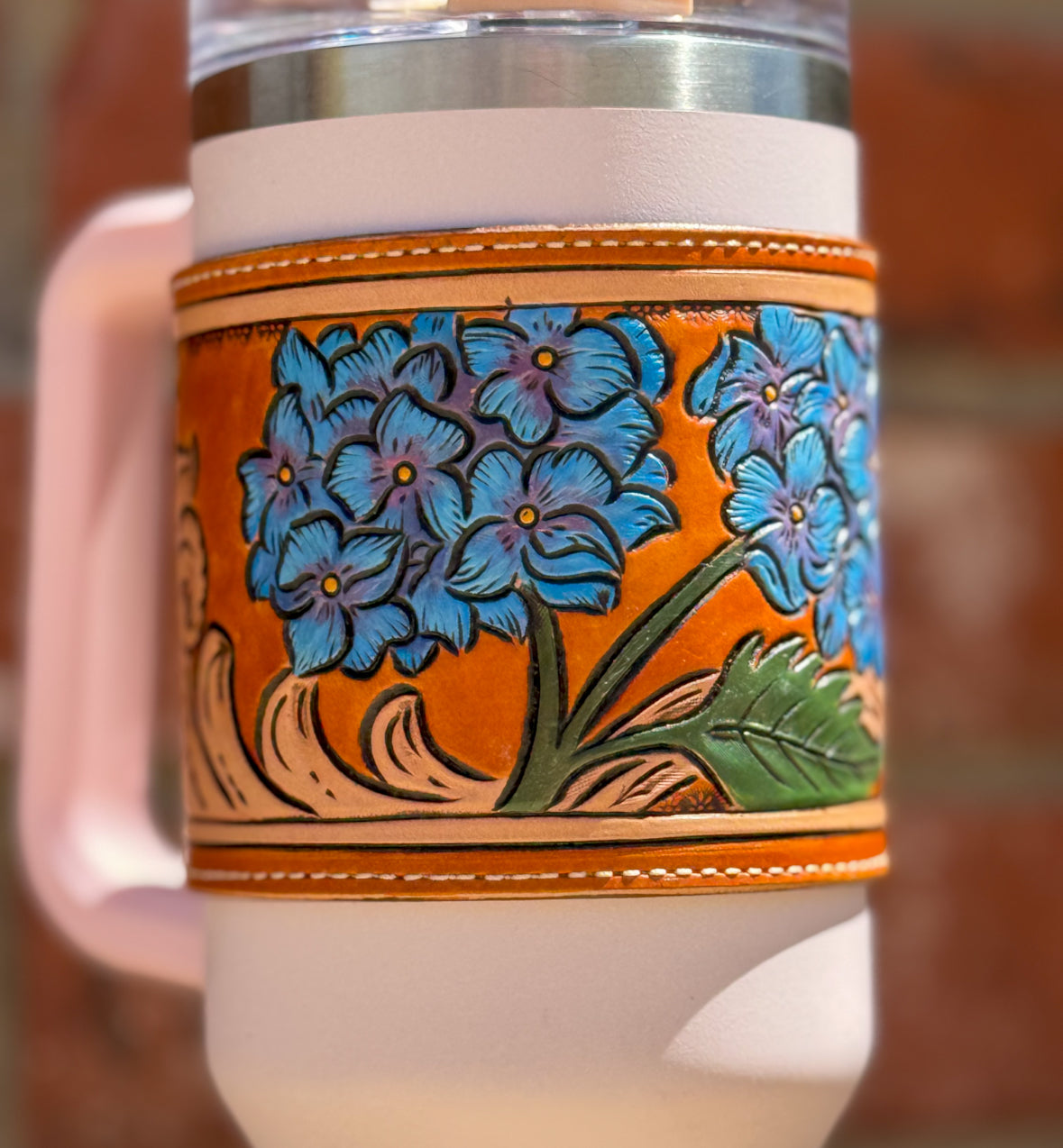 Hydrangea Honey 40 Ounce tumbler wrap