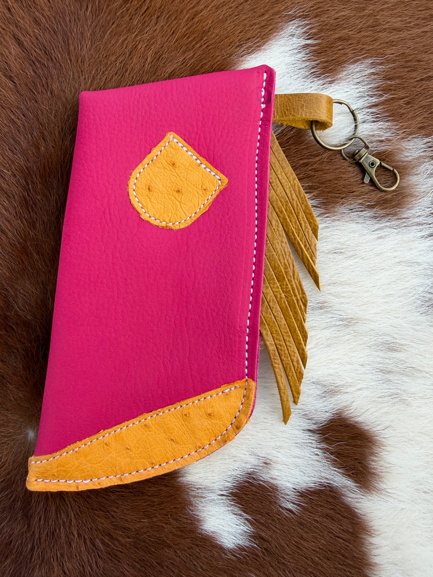Mini Chap Hot Pink & Ostrich