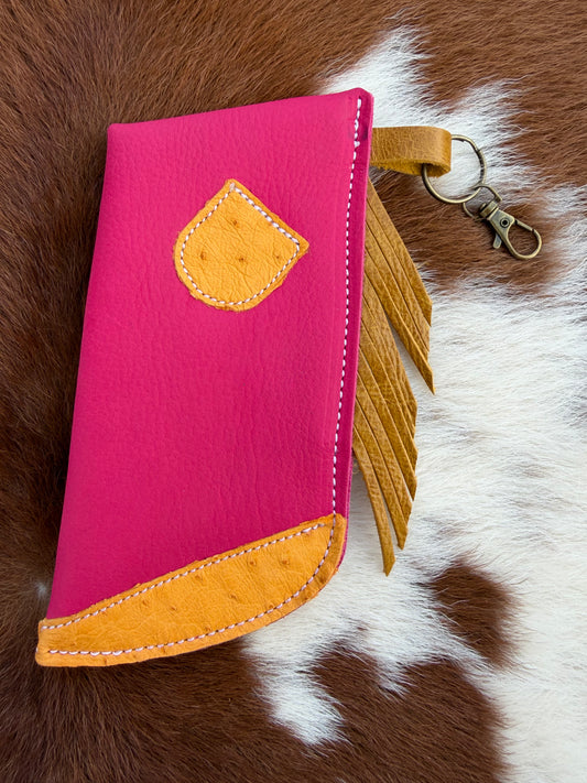 Mini Chap Hot Pink & Ostrich