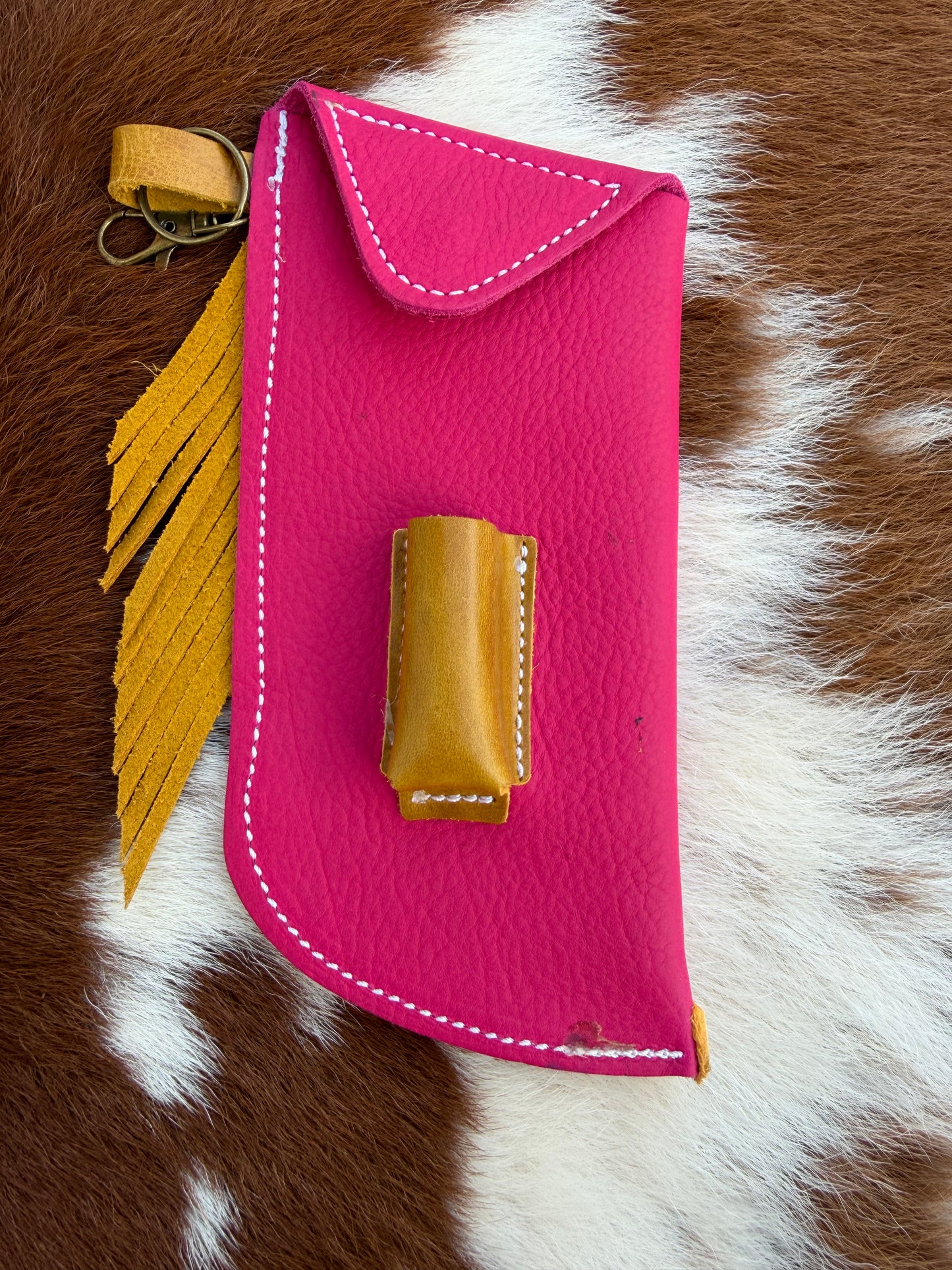 Mini Chap Hot Pink & Ostrich